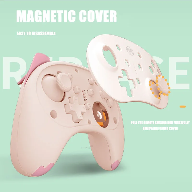 

For Nintendo Switch Wake Up Cartoon Kitten Wireless Controller Small Size Gamepad For Nintendo Switch/Lite Support-Bluetooth