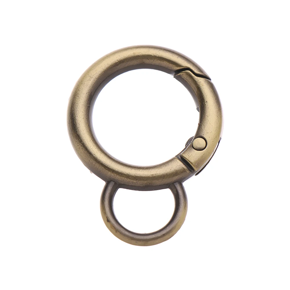 Type 1 - Bronze 1 шт. 19 мм оцинкованная пружина ворот уплотнительное кольцо пряжки карабин с зажимом кошельки сумки круглый карабин пояс для крючьев пряжка - Цвет: Type 1 - Bronze