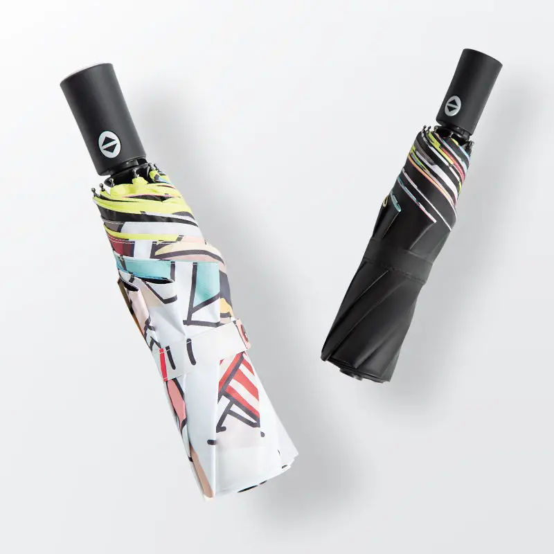 Милый складной зонт Женские аниме подарки с черным покрытием солнцезащитные