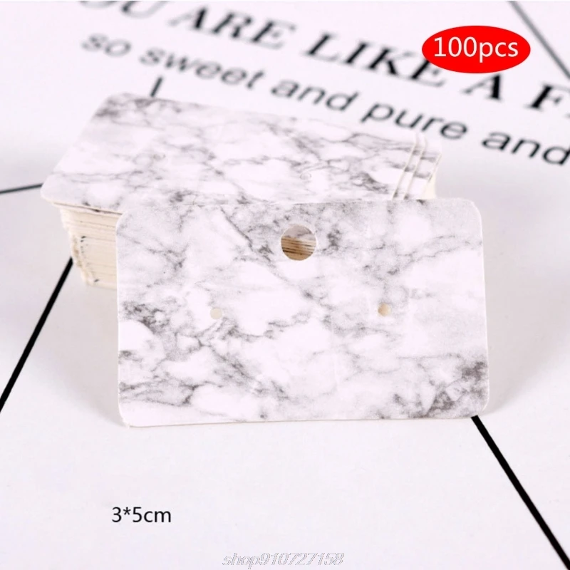 

100Pcs Earrings Pack 3x5cm Ear Stud Card Jewelry Display Hang Tag Label Printing N10 20 Dropshipping
