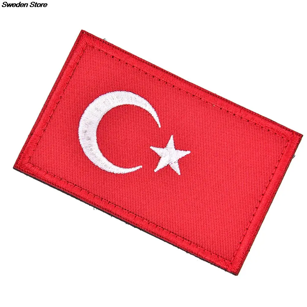Турецкий флаг, вышитый значок, военные тактические знаки, значки, флаг Турции, нашивки из ткани колпаки для рюкзака 8 см x 5 см
