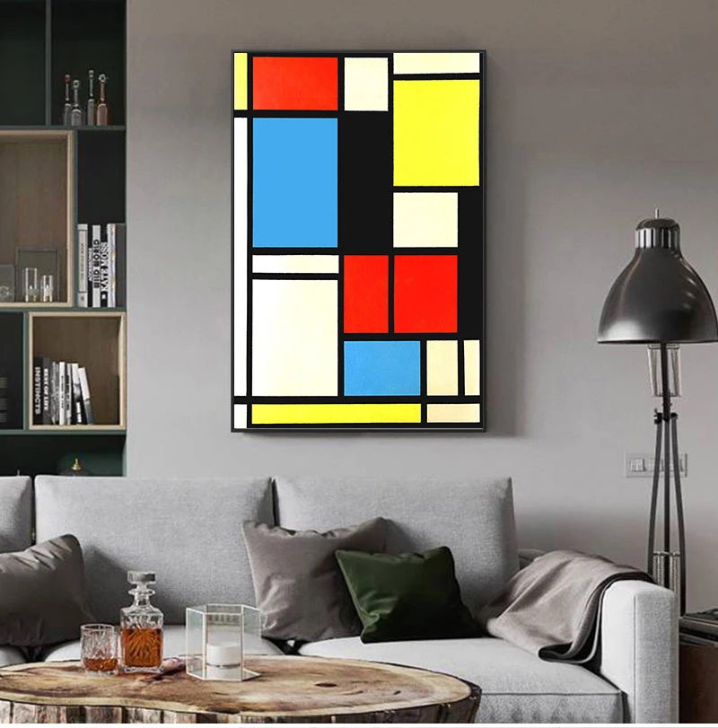 Домашний декор Piet Cornelies Mondrian классическое искусство Геометрическая линия
