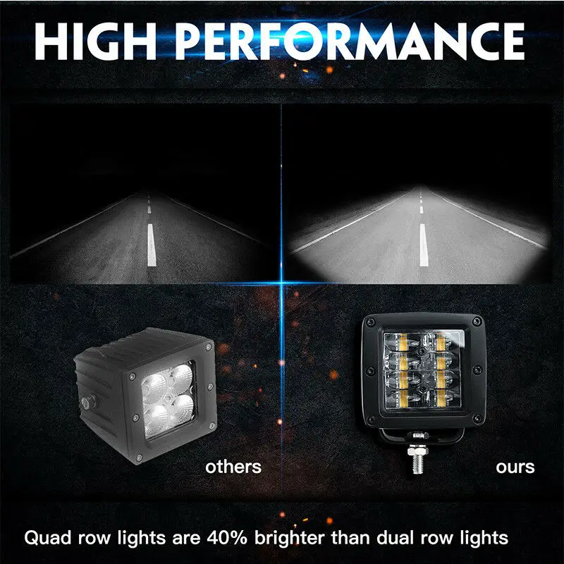 Светильник блесковая Светодиодная лампа рабочего освещения 9D 3 дюйма 80 Вт