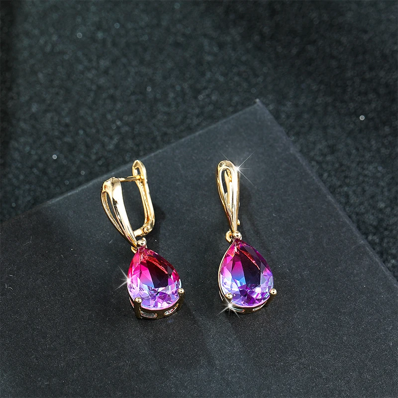 

Hoop earrings fashion water drop women's Earrings luxury Party Jewelry sexy girls unusual Christmas Earrings Fashion Accessories