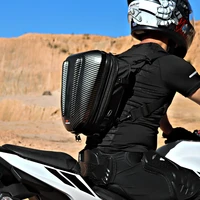 wosawe waterproof motorcycle tail bags motorbike motocross travel suitcase durable expandable helmet storage back seat pack