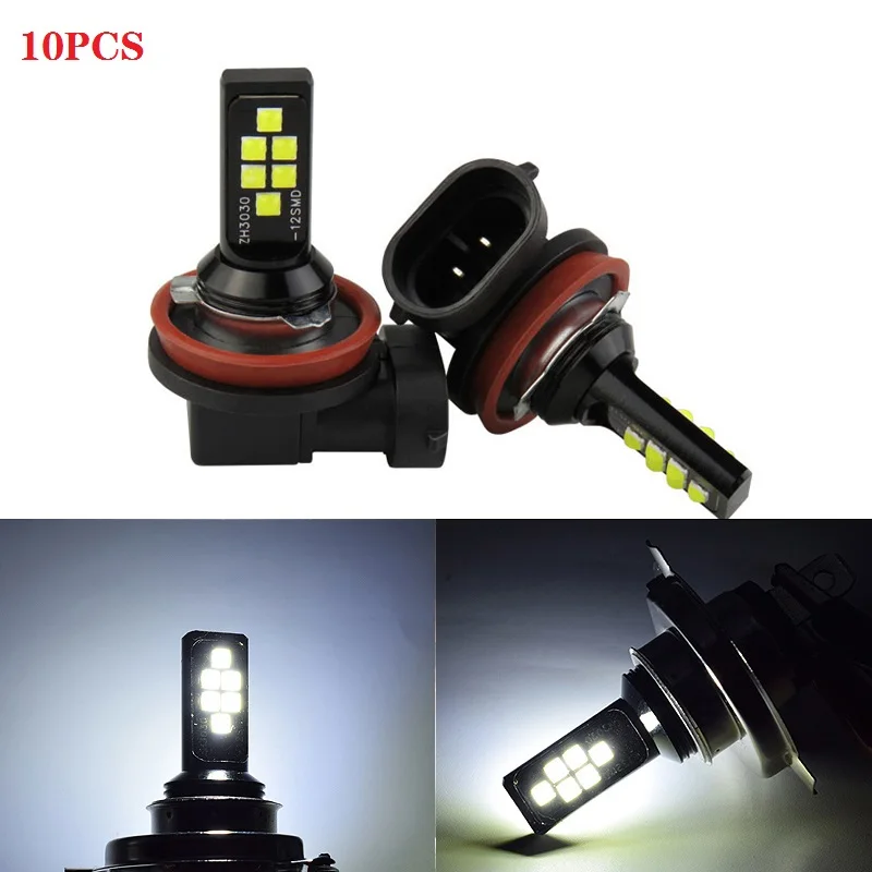 

10X H4 Led Bulbs Fog Running Light 6000K 3030 12SMD H1 H3 H7 H8 H11 9005 9006 880 Univeral Canbus Lamp Car Fog Front Head Light