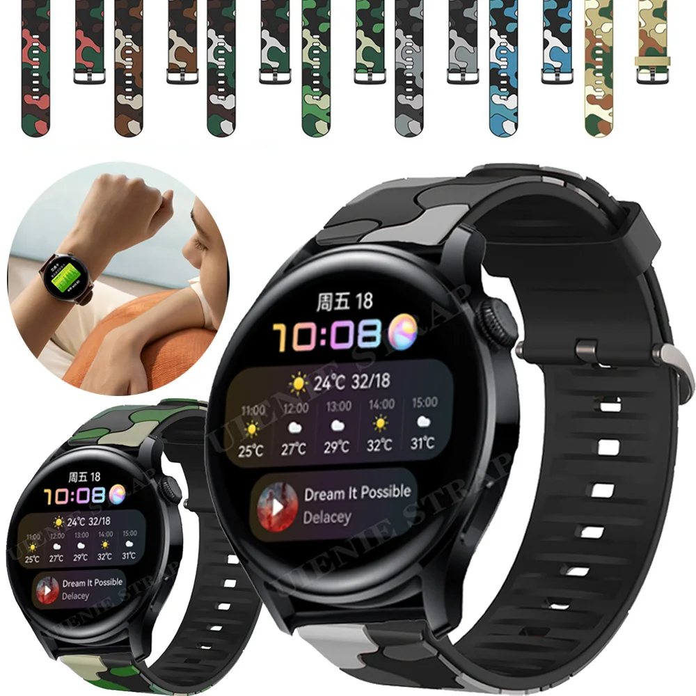 

For Huawei Watch 3 / GT 2 46mm Band Quick Release Sport Wristband Bracelet Camouflage Pattern Watchband 22mm Watch strap correa