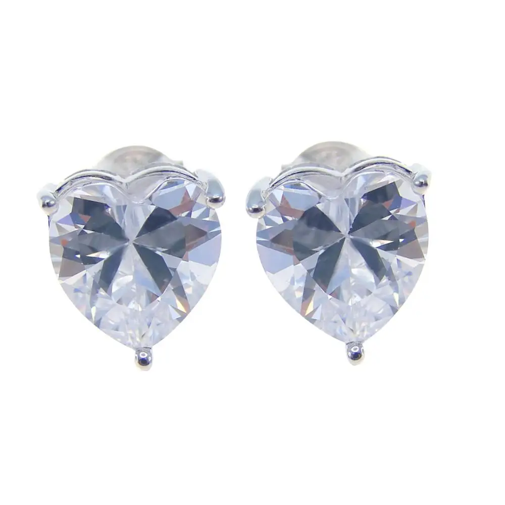 

Красивые серьги-гвоздики из серебра 925 пробы с кубическим цирконием в форме сердца, женские серебряные серьги-гвоздики для подарка