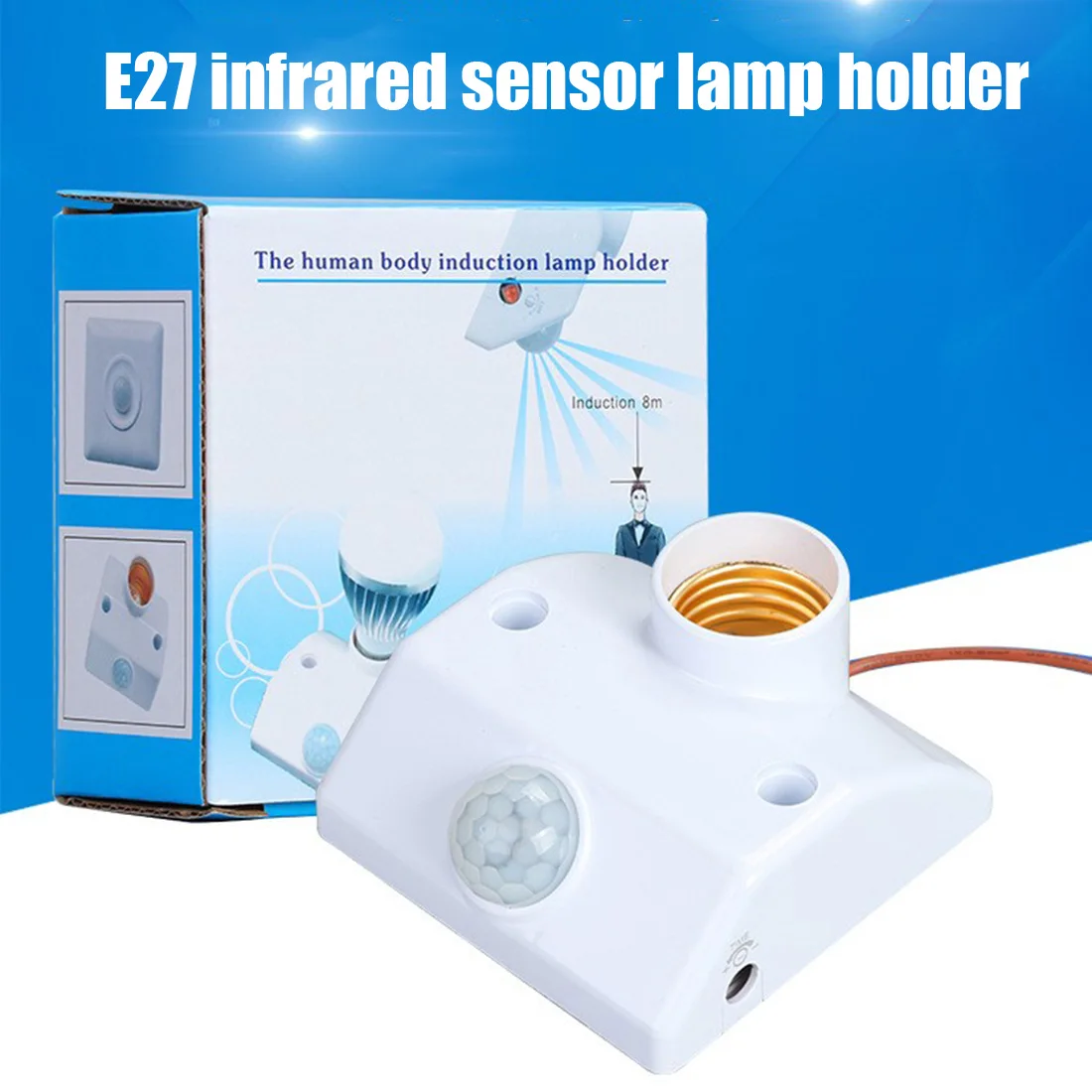 E27 Инфракрасный датчик движения человеческого тела светодиодный светильник