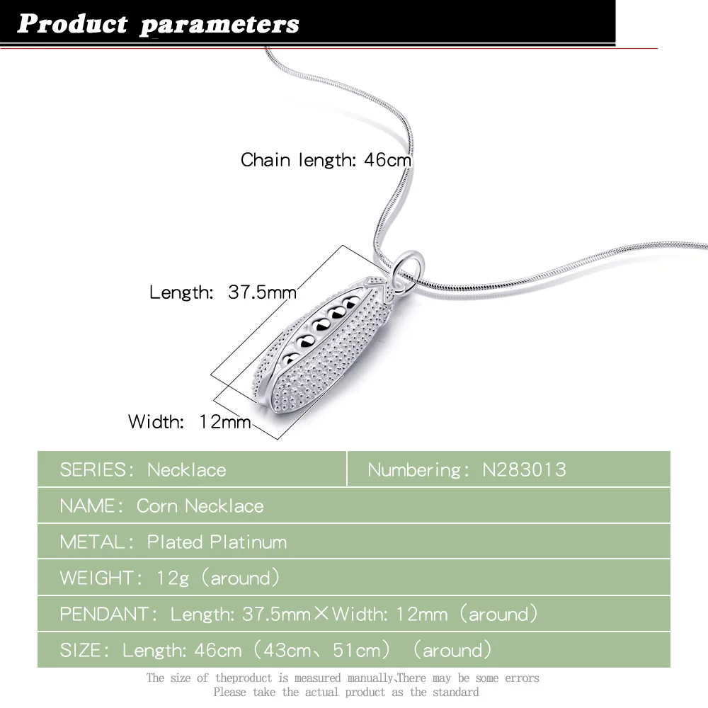 Новинка модное ожерелье 37x12 мм подвески в виде кукурузы на уши cob короткое длинное