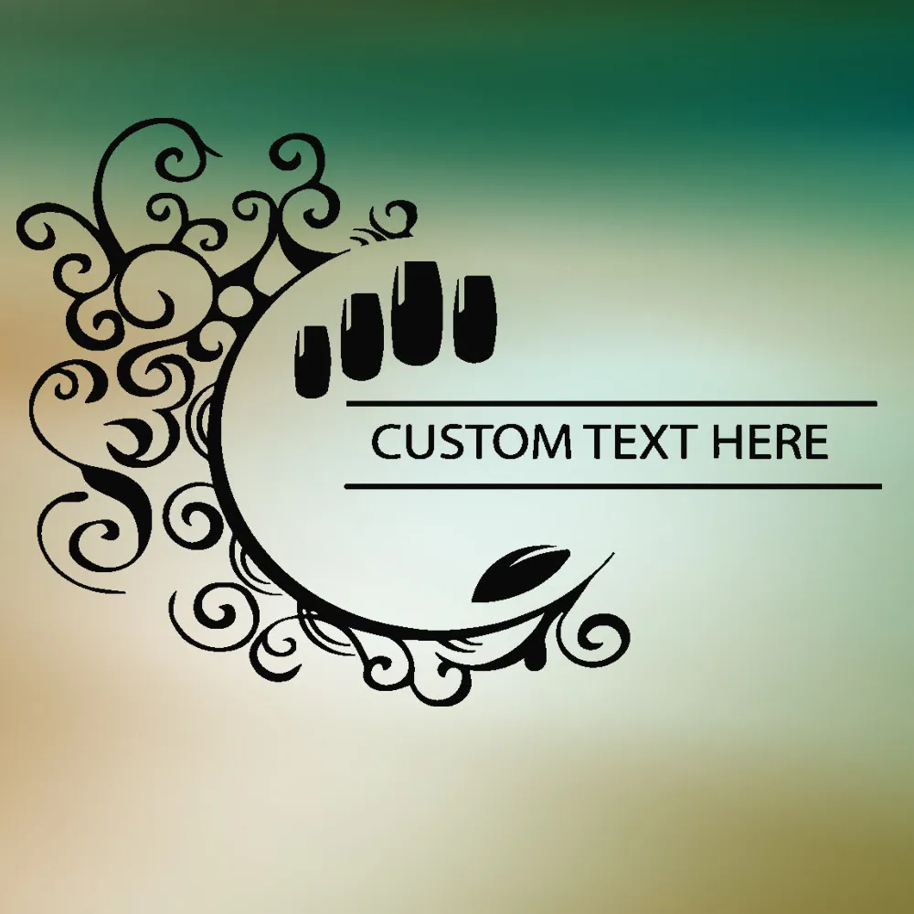 Custom Studio Name Nail Salon Sign Decals Beauty Logo Spa Decal Interior Design Mural JC221 | Дом и сад