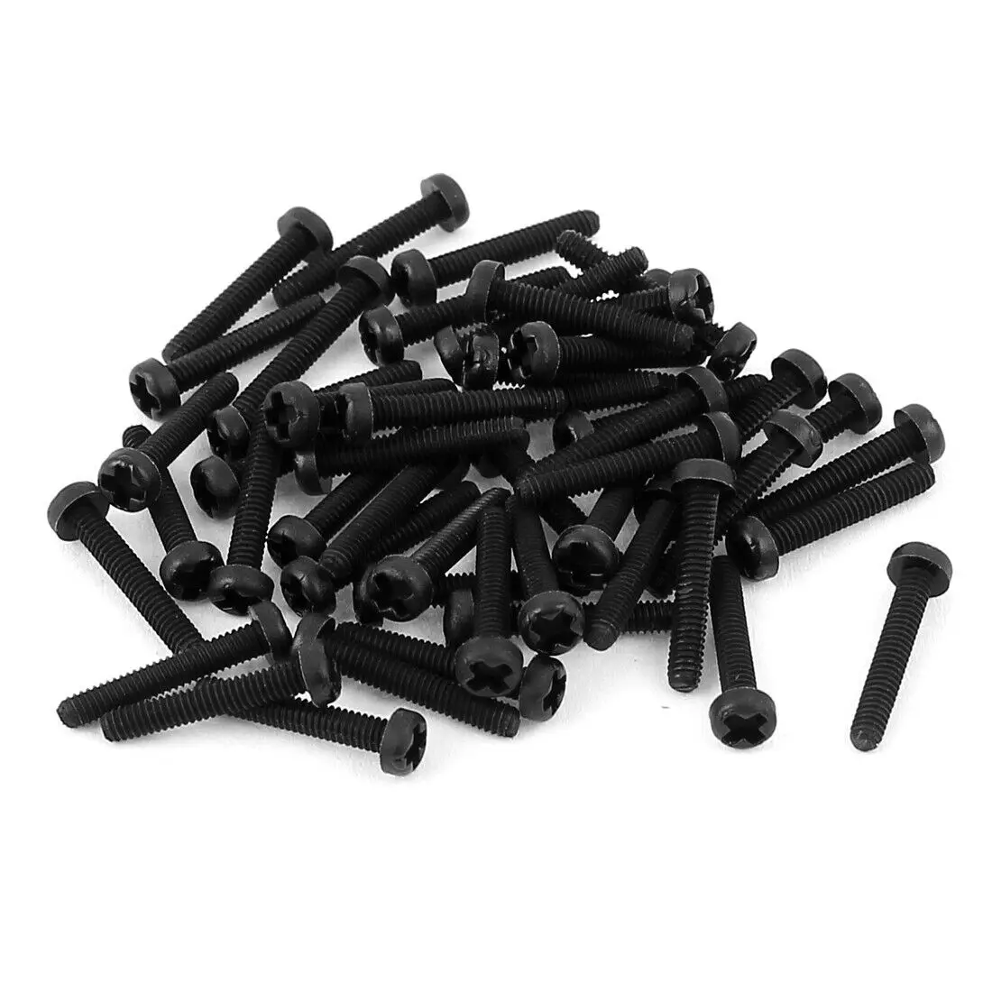M2 x 12mm Nylon Phillips Cross Pan Head Machine Screws Black 50 PCS |