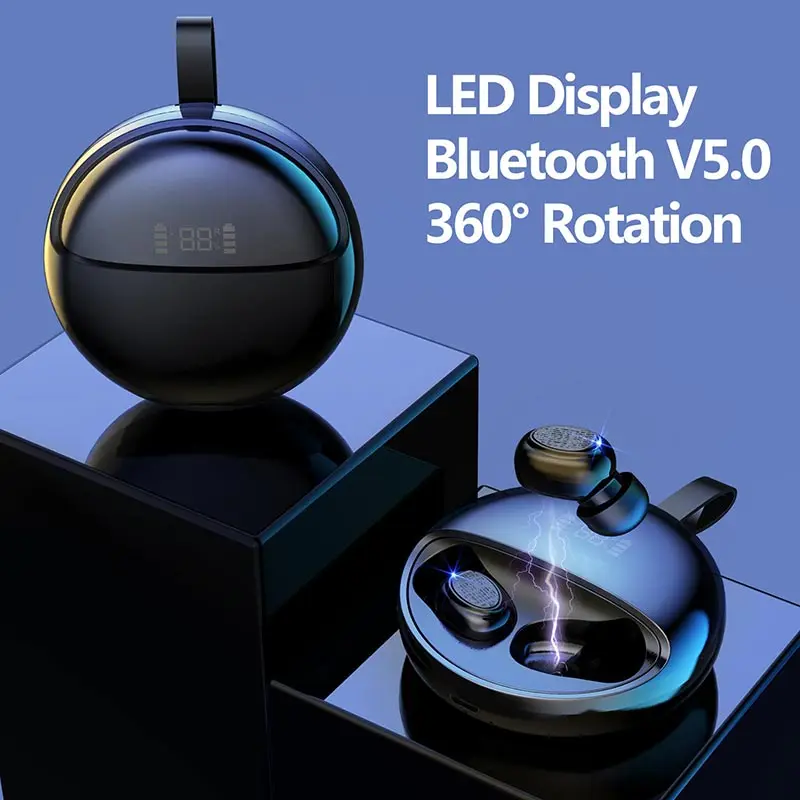 Новые беспроводные Bluetooth наушники V5.0 с вращением на 360 градусов музыкальные