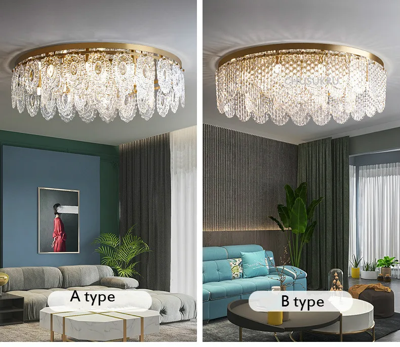 Роскошный потолочный светильник лампа для гостиной медные простые дизайнерские