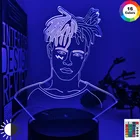 Американский рэпер XXXTentacion фигурный светодиодный ночной Светильник охлажденный ветилятор для подарка дропшиппинг номер Декор Светильник офис Спальня настольный 3d лампа