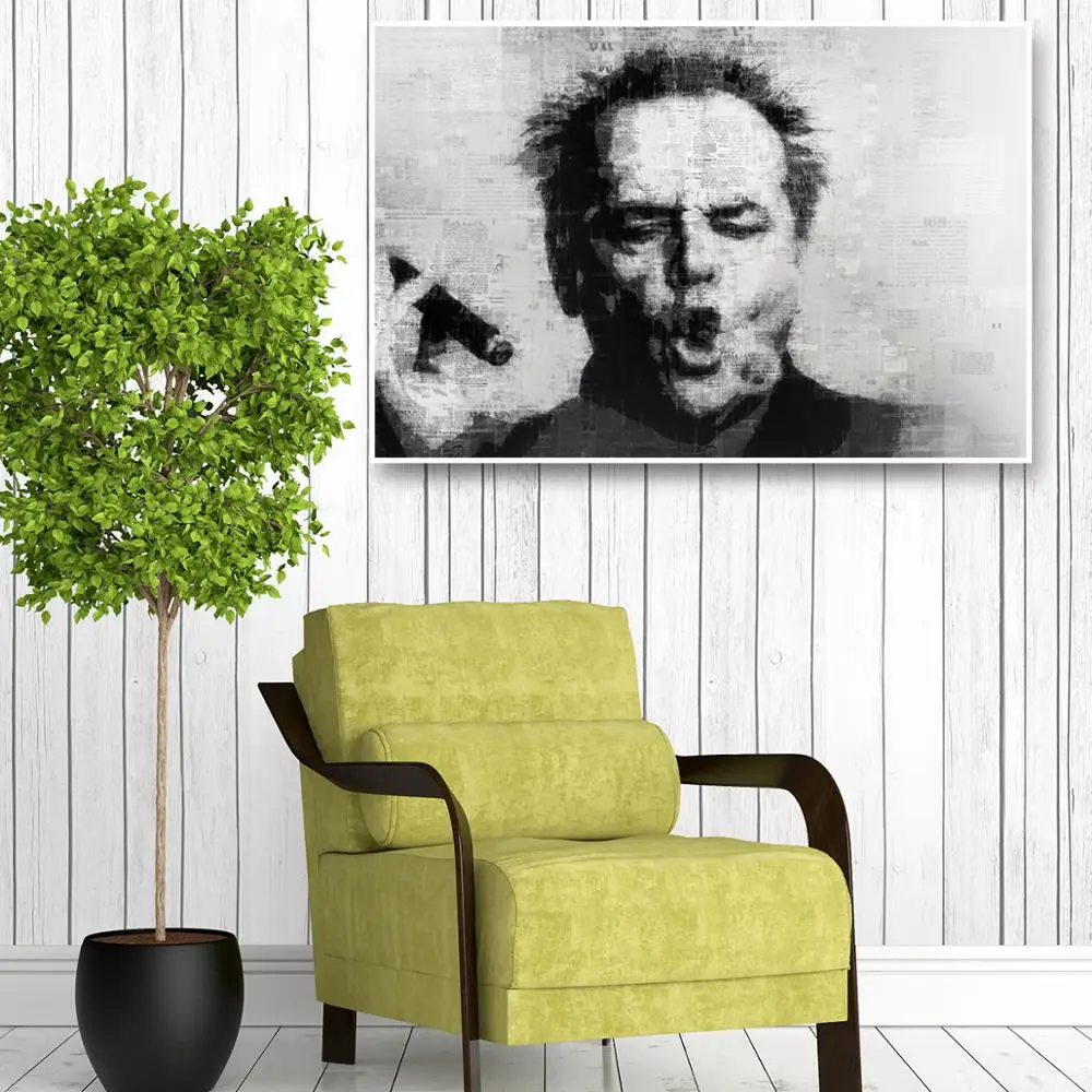 Настенное искусство абстрактная знаменитость Джек Николсон сигара холст