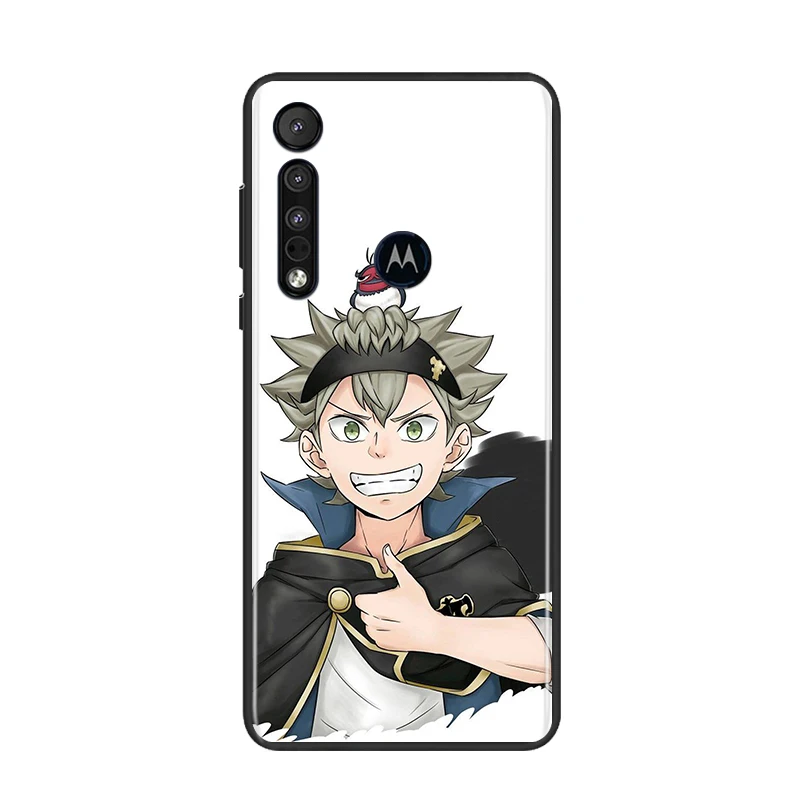 

Anime Asta Black Clover for Motorola G9 G8 G Edge One E7 E6 Power Lite Marco Hyper Fusion Plus Play Black Phone Case