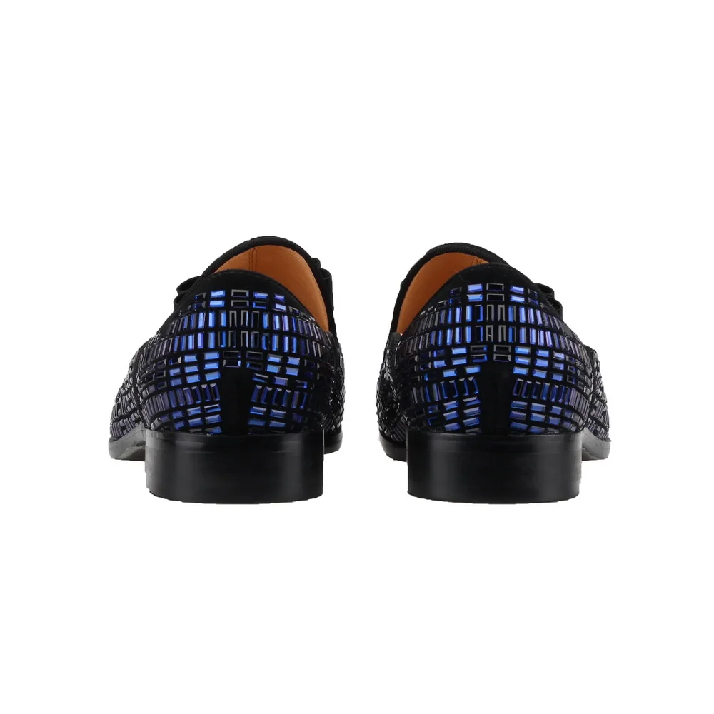 COOLTIRO/синие мужские повседневные лоферы с открытой спиной и стразами Мужские