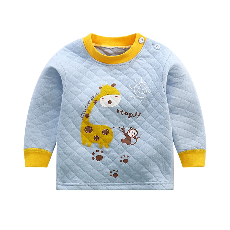 12 Baby Tshirt Thick Winter Warm Home Wear Newborn Baby Boys Girls Tops T-shirt Kids Clothing Baby Clothes - Цвет: 12