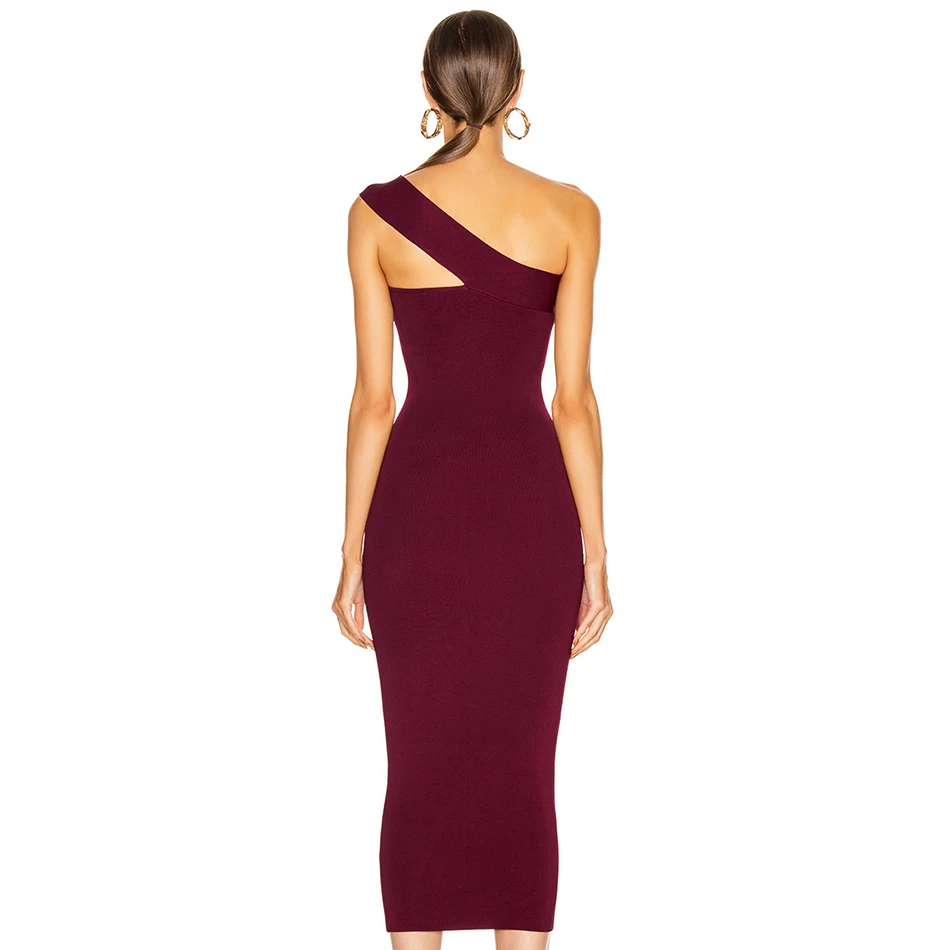 Adyce New Summer Women One Shoulder Bodycon Bandage Dress Sexy Sleeveless Wine Red Club Celebrity Runway Party Dresses Vestidos | Женская