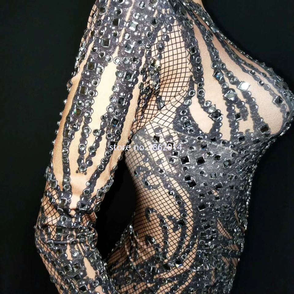 Популярное облегающее платье с блестящими кристаллами длинным рукавом женские