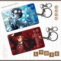 anime bungo stray dogs dazai osamu nakahara chuya abs plastic pendant keychain meal bus bank card cover holder case gift present
