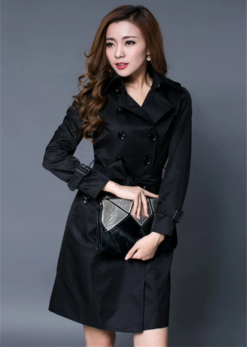 

Female Tunique Longue Trench Windbreaker Coat 2023 Women's Spring Double Breasted Trench Coat Para As Mulheres WXF121