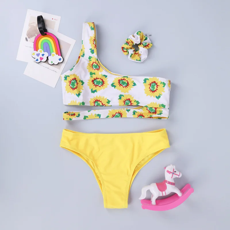 

3-14Years Girl Swimsuit Two Pieces Children's Swimwear Swim Suits Children Bikini Sets Bathing Suit 2021New