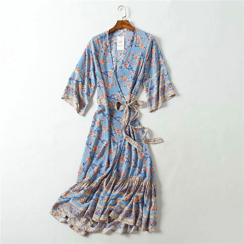 В винтажном стиле Женские туфли с цветочным принтом и короткими рукавами поясом