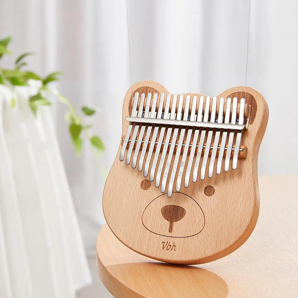 17 клавишный Буковый деревянный калимба пальцевый пианино Мишка с сумкой для