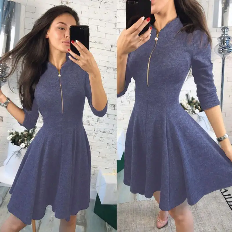 BKLD офисные женские повседневные рабочие платья осень 2018 Модные сексуальные