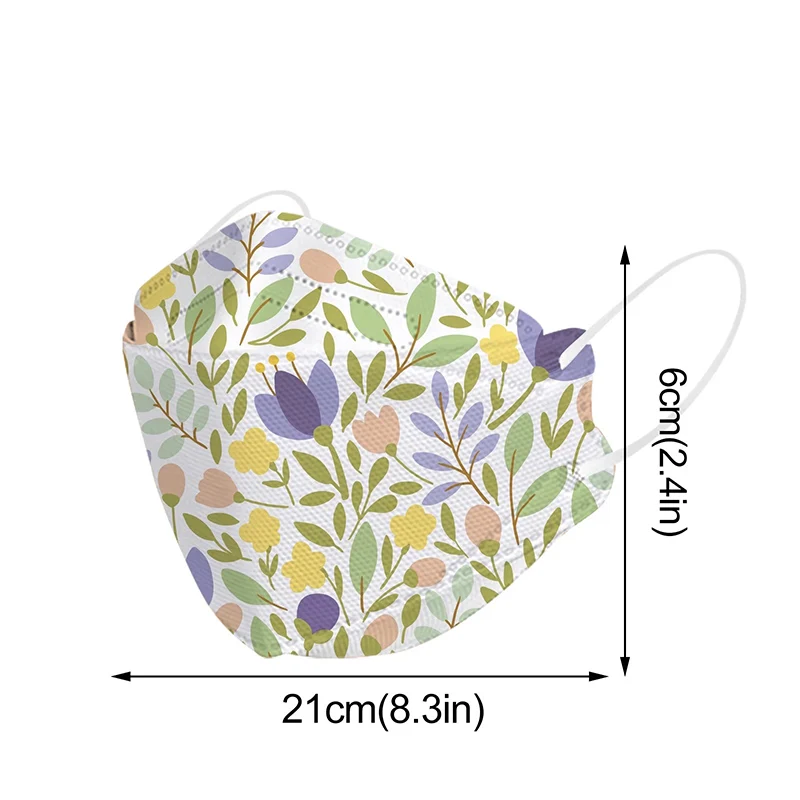 

10/50pcs N95mask KN95 Masks with Prints for Women Adult Spring Flower 3d Printed Mask 4 Layer Fish Dust CE FFP2 Mask ffp2mask
