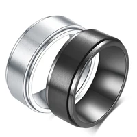 european and american popular rotatable glossy mens ring trend rotating stainless steel titanium steel ring jewelry
