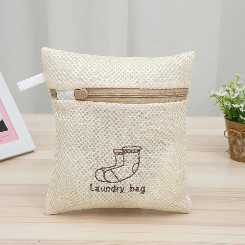 

6 pcs/set Beige Mesh Laundry Bag Dirty Clothes Underwear Bra Socks Lingerie Wash Bag for Washing Machine