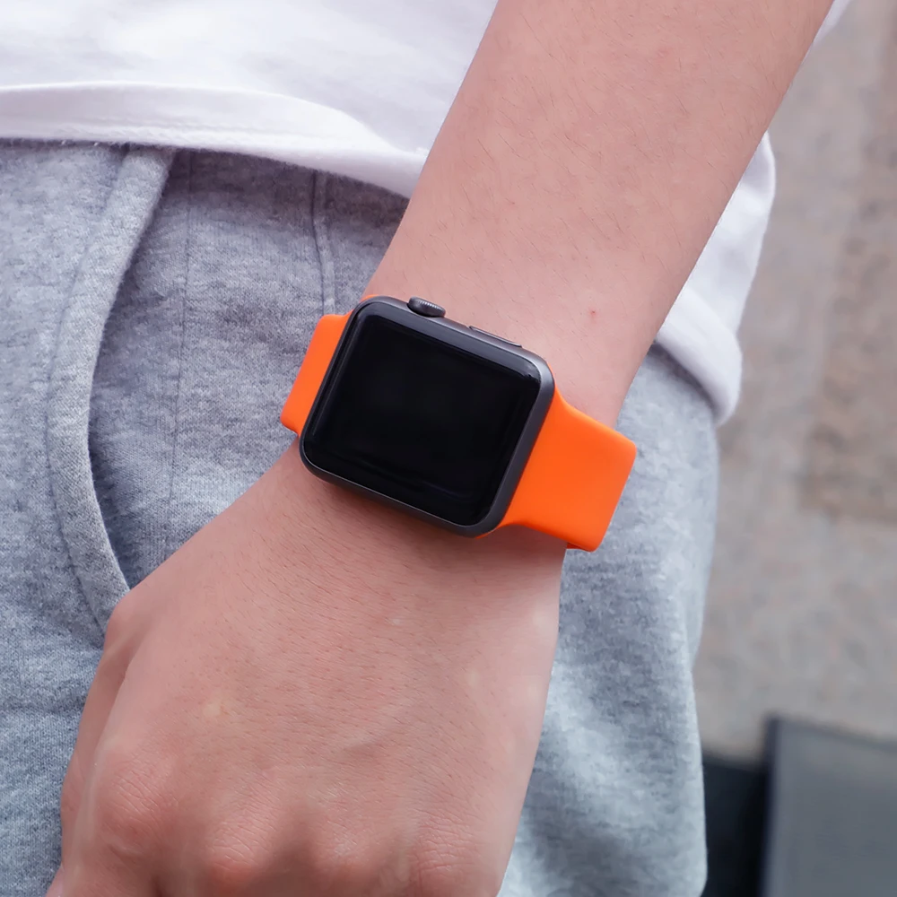 Новые спортивные силиконовые часы для apple watch band 4 44 мм 40 мм(iwatch 5) apple watch 3 2 1 42 мм 38 мм аксессуары для наручных браслетов