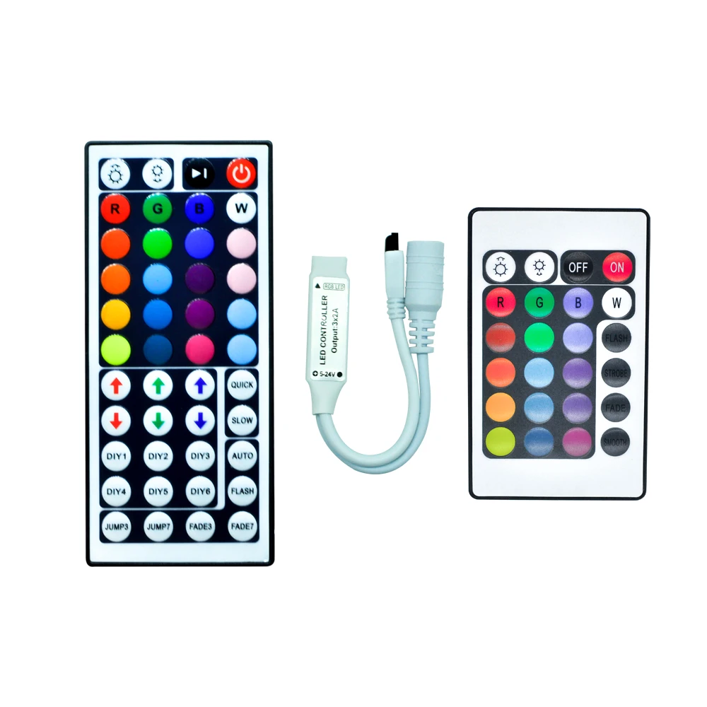 

Миниатюрный регулятор яркости светодиодной ленты 12 В постоянного тока RGB, ИК, Bluetooth, Wi-Fi, пульт дистанционного управления 44/22 кнопками, светод...