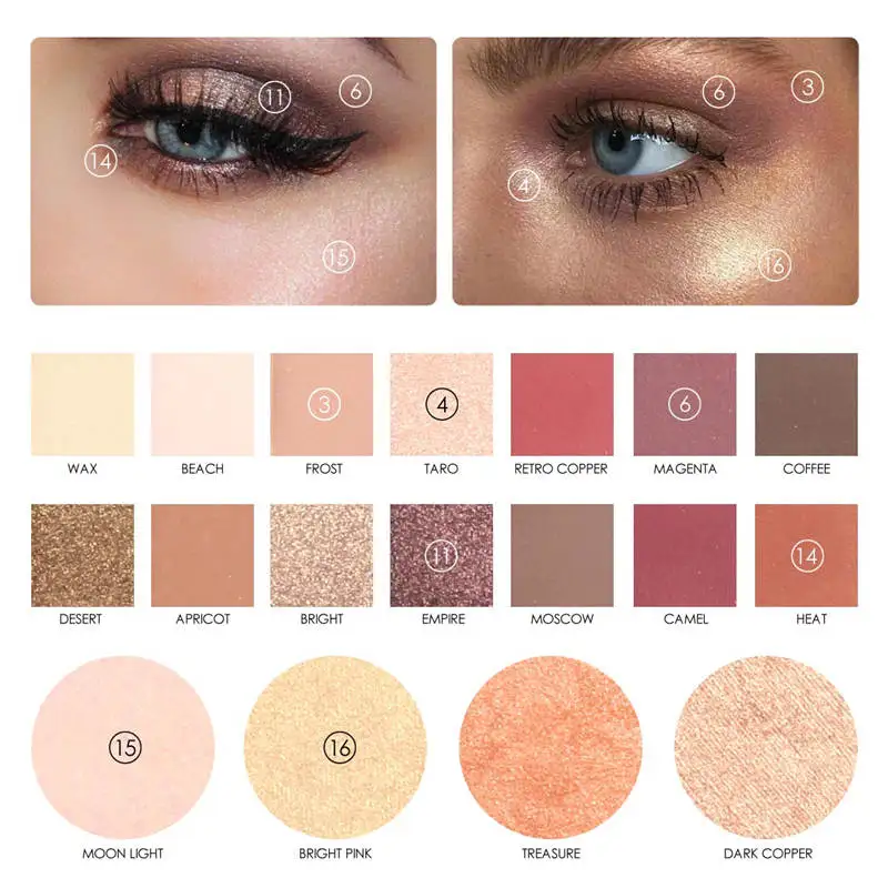 FOCALLURE 18 цветов Водонепроницаемый блестящие тени для век палитра косметическое