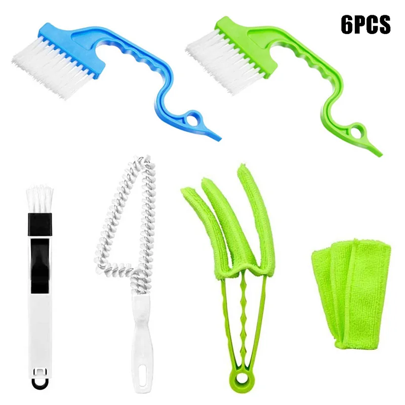 

6PCS Window or Sliding Door Track Cleaning Brush, Window Blind Duster, 2-in-1 Windowsill Sweeper Hand-held Groove Gap
