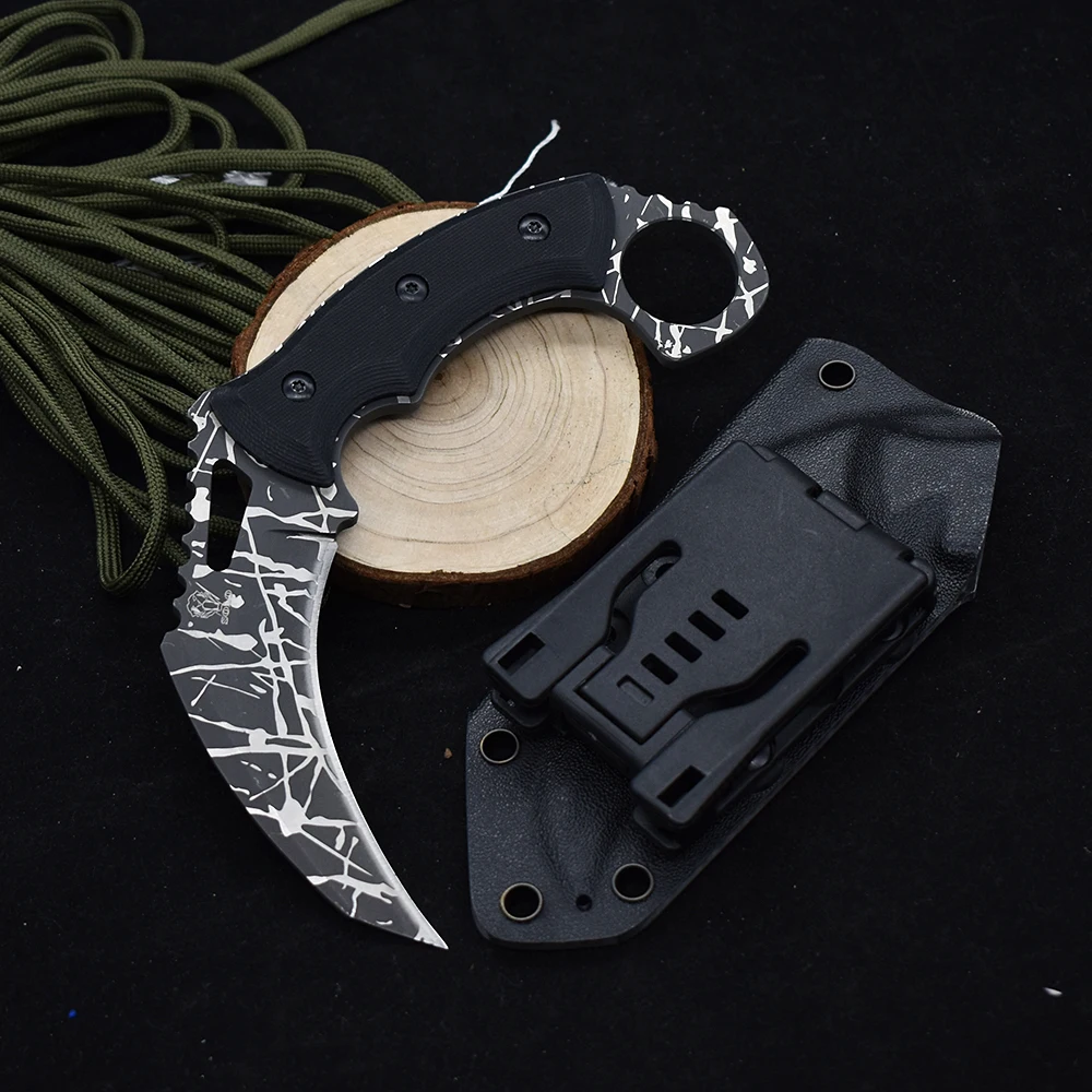

SOLO Fixed Blade Knife With Sheath Cs Go Counter Strike Karambit Knife Outdoor Survival Tactics Camping Hunting Knife EDC Tool