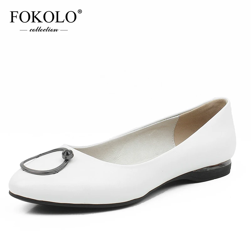 FOKOLO/Модная обувь на плоской подошве Женская повседневная из натуральной кожи с