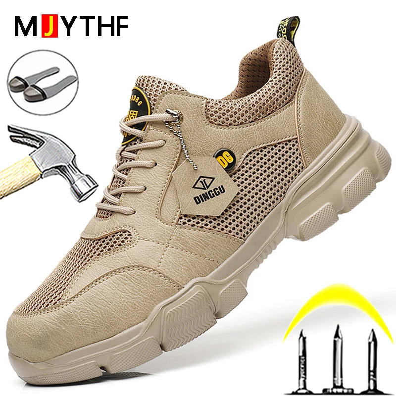 

Male Shoes Adult Safety Shoes Breathable Work Shoes Sneakers Men Steel Toe Protective Shoes Fashion Shoes Indestructible Boots