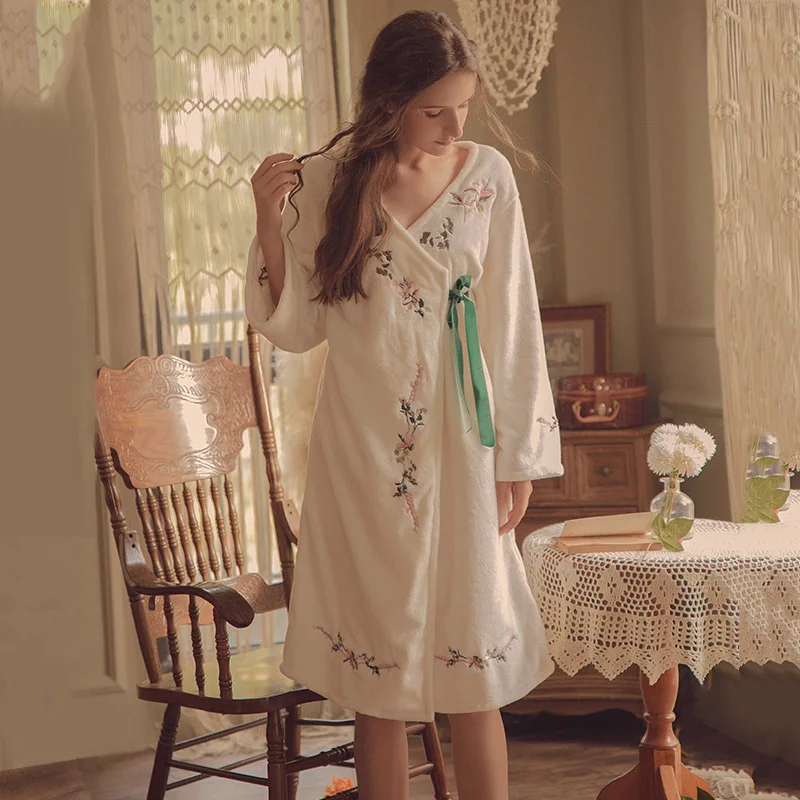 Зимняя теплая ночная рубашка для беременных пижамы толстовка халат кормления