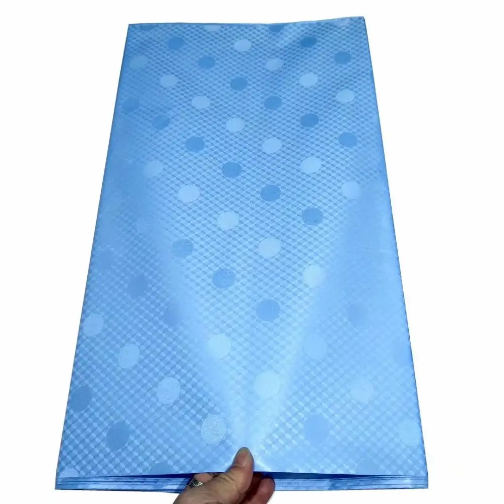 2020 Новое поступление синяя африканская кружевная ткань BAZIN с вышивкой кружево