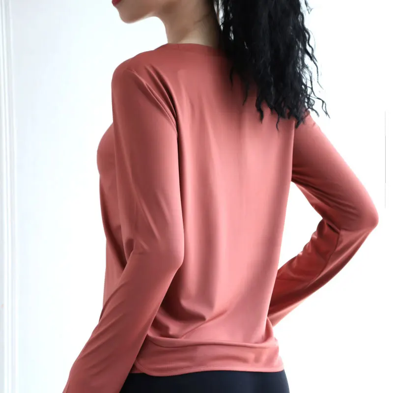 Женские топы Спортивные Свободные Джерси Mujer Dri Fit, тренировочные рубашки с круглым вырезом и длинным рукавом для занятий йогой, женская футболка для тренировок
