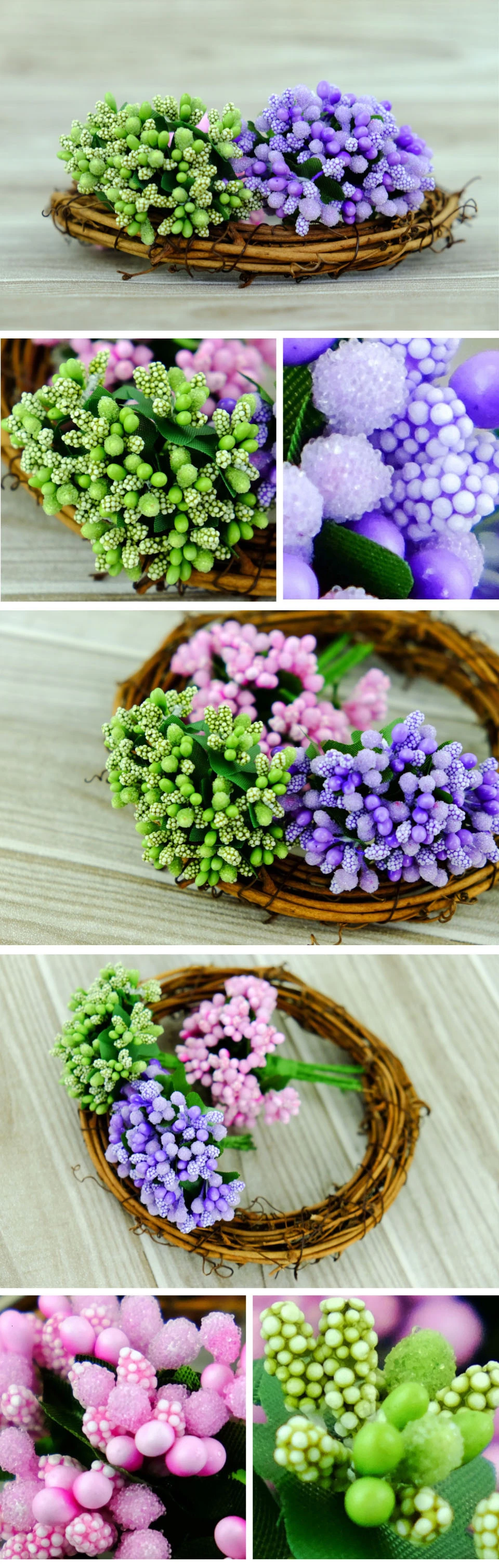 12 шт искусственная тычинка, бутон, ягоды DIY ремесла цветок для свадебной вечеринки Украшение коробки для конфет Скрапбукинг имитация венков цветы