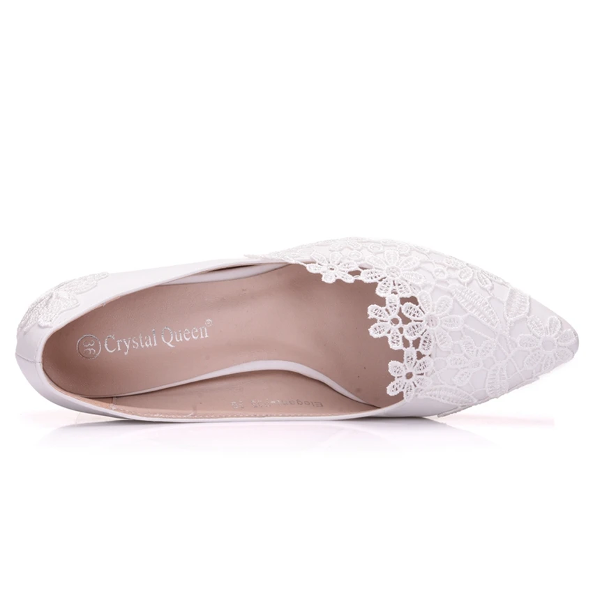 Женские свадебные туфли-лодочки украшенные кристаллами белые туфли ручной