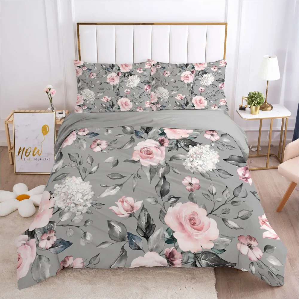 

3D Bedding Sets Duvet Cover Sets Comforter Covers Pillow Cases Full Twin Single Double Size Flowers Design Custom Bedding Sets
