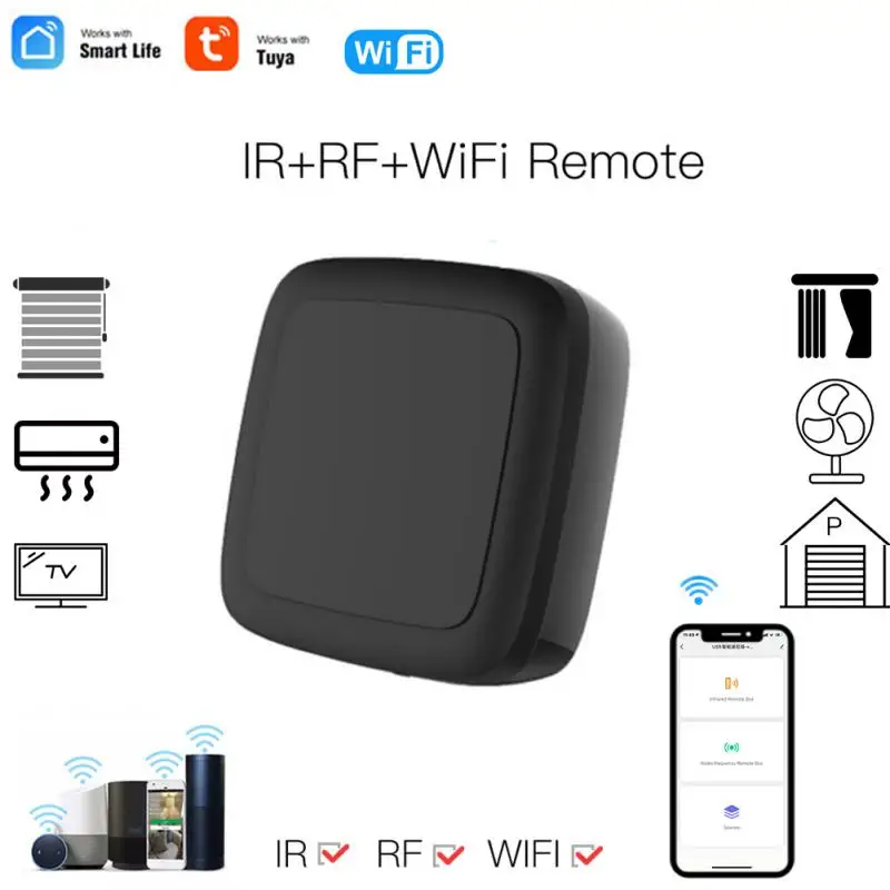 

Универсальный пульт дистанционного управления Tuya Wi-Fi RF + IR, устройство для умного дома, работает с Alexa Google