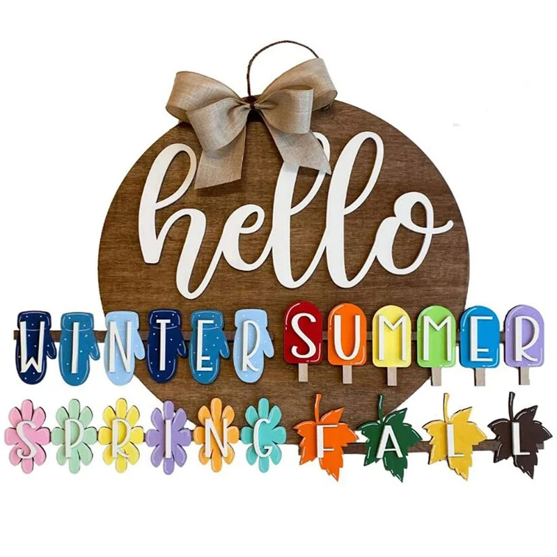 

New Wooden Door Signs DIY Home Decorative Name Plate For Door Plus Twine Easy To Hang