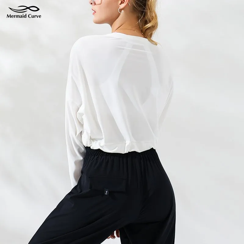 

Рубашка Русалка Murve с регулируемым подолом, одежда для тренировок в тренажерном зале, длинные рукава, светоотражающие полосы, футболка для б...